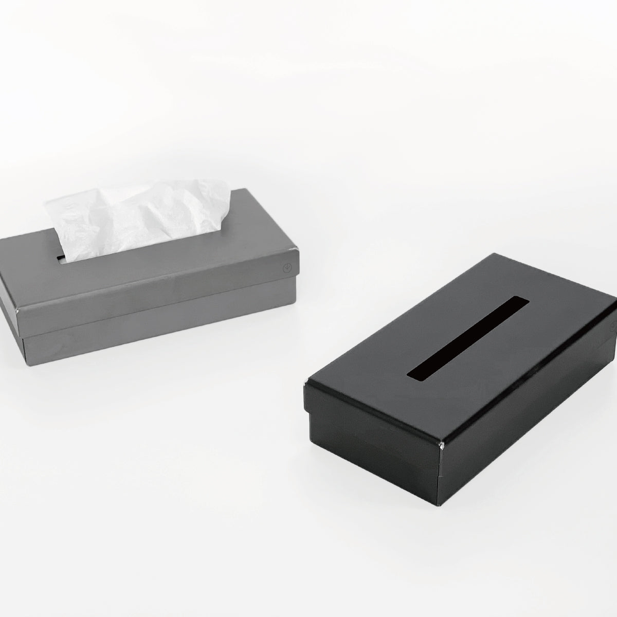 lid Box Tissue Case 黒皮鉄×黒皮鉄